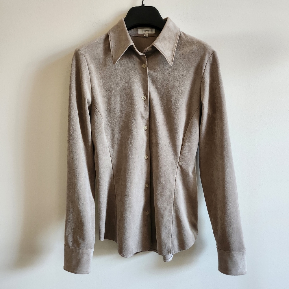 Babaton Taupe Button Down Shirt